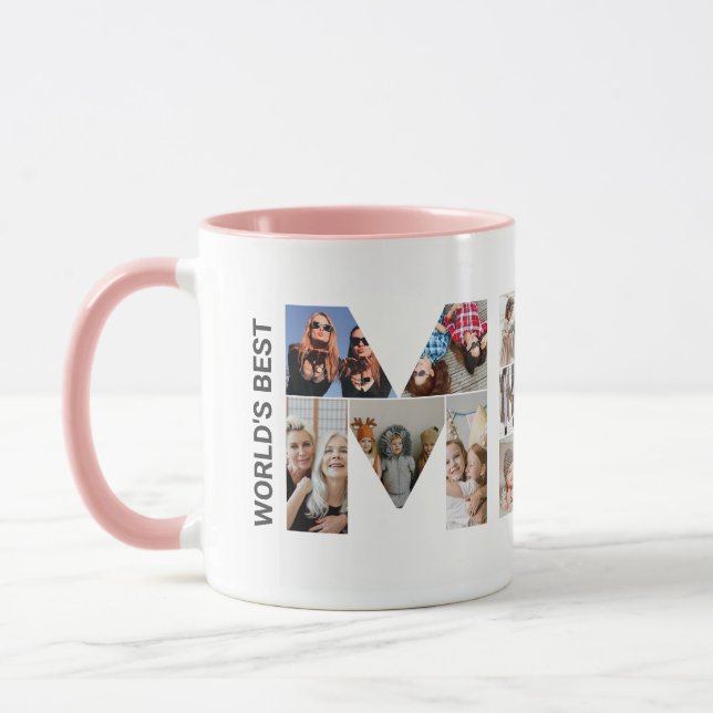 Mug Lettre Collage Photo Mimi Cutout Grand-mère Annive (Gauche)