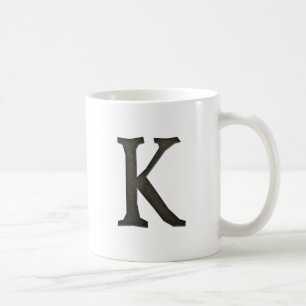 Mug Lettre concrète K de monogramme