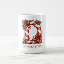 Lettre D de l'alphabet Bonbon Canne 15 oz Noël