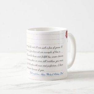 Mug Lettre d'amour personnalisée manuscrite cadeau de 