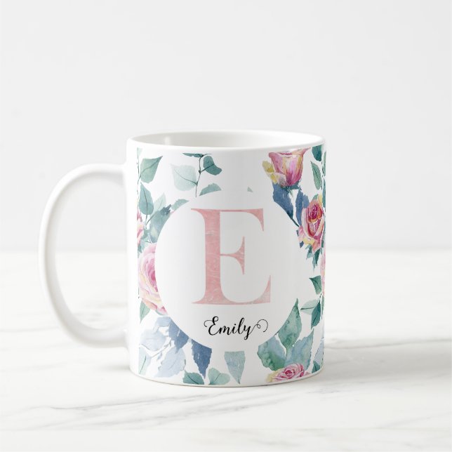 Mug Lettre d'aquarelle E (Gauche)