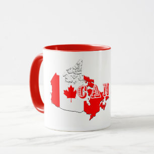 Mug LETTRE D'ART CANADIEN Moderne CARTE Drapeau Souven