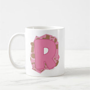 Mug Lettre de café R : Monogramme initial 