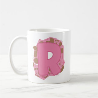 Mug Lettre de café R : Monogramme initial