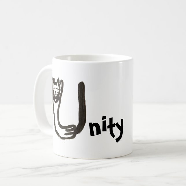 Mug - Lettre de chat U avec nom (Devant gauche)
