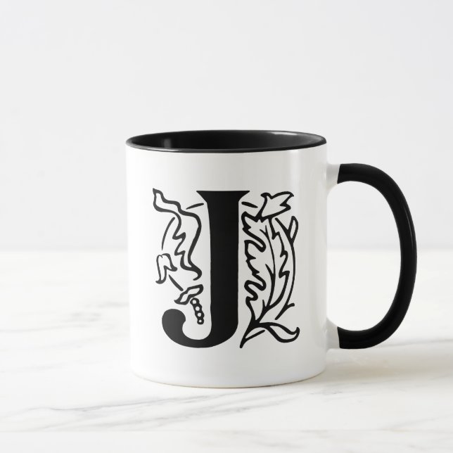 Mug Lettre de fantaisie J (Droite)