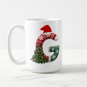 Mug Lettre de Noël personnalisée "G"