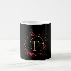 Mug Lettre de Parties scintillant initiale T Holly Euc