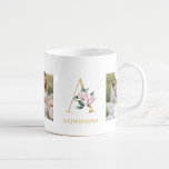 Mug LETTRE D'Or Moderne Fleurs | Deux monogrammes phot<br><div class="desc">LETTRE D'Or Moderne Fleurs | Deux monogrammes photo</div>