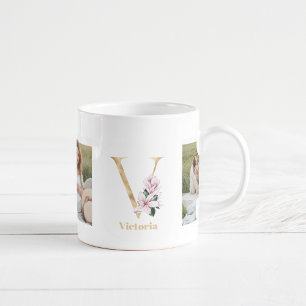 Mug Lettre d'or moderne V   Deux monogrammes photo