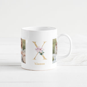 Mug Lettre d'or moderne X   Deux monogrammes photo