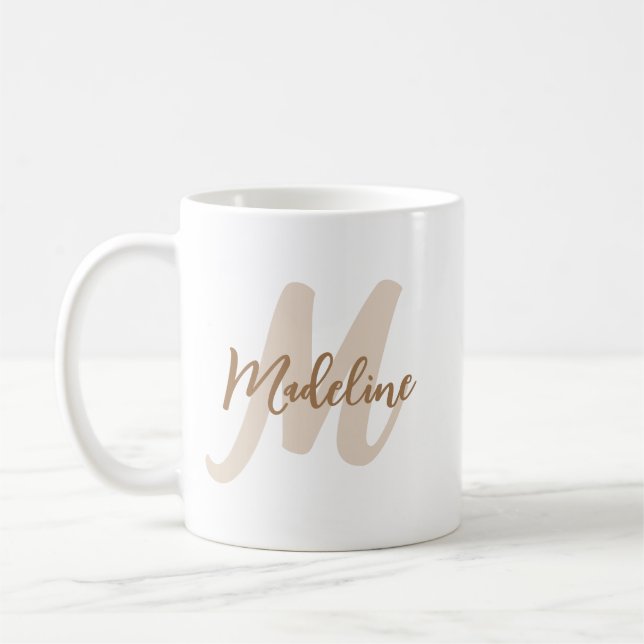 Mug LETTRE ET NOM INITIAUX MONOMARMÉS Modernes (Gauche)