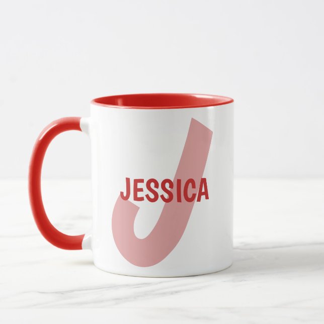Mug Lettre et nom personnalisés Monogramme (Gauche)