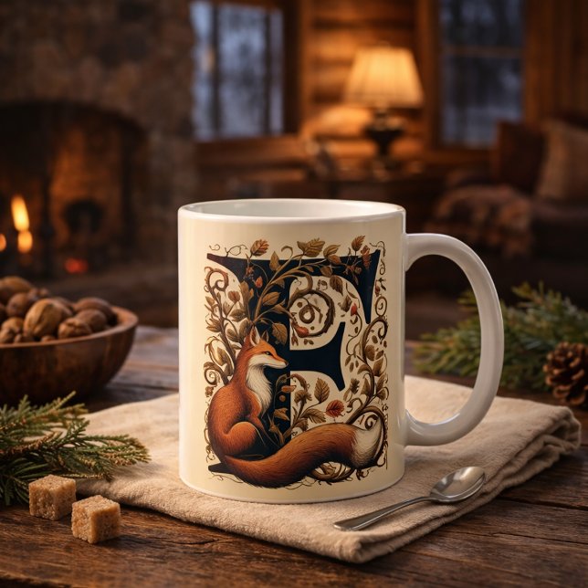 Mug Lettre F Fox et Faune - Personnaliser (Créateur téléchargé)