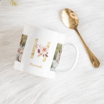 Mug LETTRE FLEUR D'OR H | Deux monogrammes photo<br><div class="desc">LETTRE FLEUR D'OR H | Deux monogrammes photo</div>
