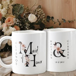 Mug LETTRE Florale BOHO HOMME D'Honneur<br><div class="desc">Soirée de mariage merci tasse cadeau à personnaliser pour votre femme d'honneur. Maid of Honor est écrit avec des lettres de fleurs boho neutres et des scripts manuscrits. Vous pouvez également ajouter le nom de la mariée et du marié ainsi que la date de leur mariage, qui encadre une esperluette...</div>