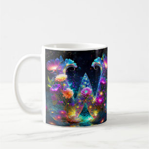 Mug Lettre florale brillante W