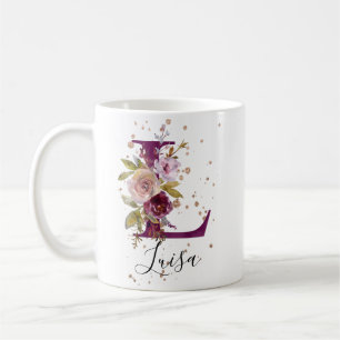 Mug LETTRE Florale BURMANDE ROSE LIGNE L MONÂTRE