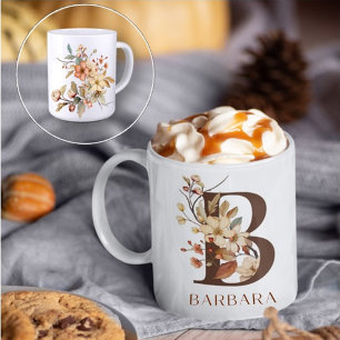 Mug LETTRE Florale D'Aquarelle Rustique B