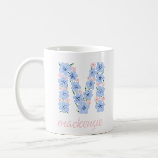 Mug LETTRE Florale Pastel M MONO (Gauche)