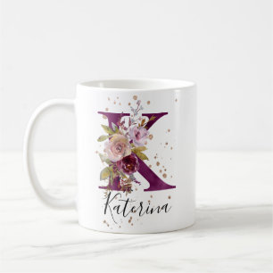 Mug LETTRE Florale ROUGE BOURG K MONO