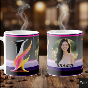 Mug Lettre fluide abstraite I Neon Feather