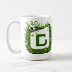 Mug Lettre G Herbe Verte Avec Balle De Football