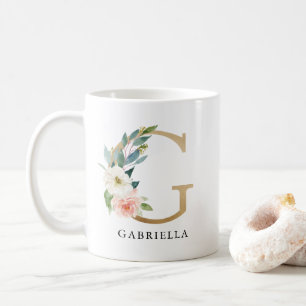 Mug LETTRE G MONOGRAPHIQUE G Rose et or