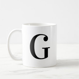 Mug Lettre G personnalisée en monogramme noir