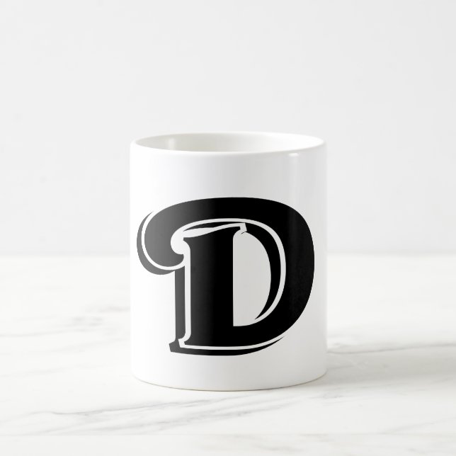 Mug LETTRE GRAVE D SIMPLE MONogramme (Centre)