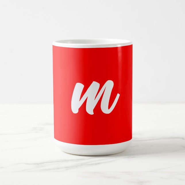 Mug LETTRE INITIALE CalliGRAPHIQUE BLANCHE ROUGE (Centre)