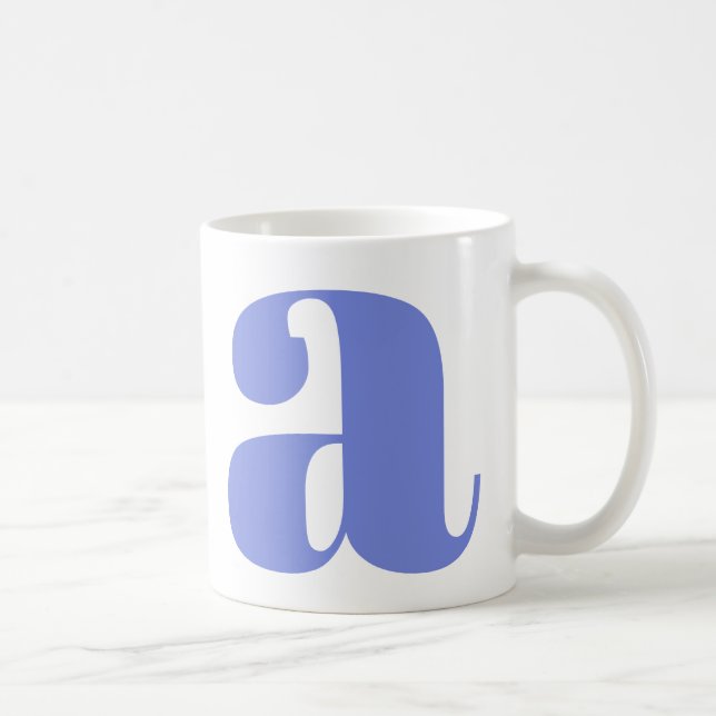 Mug Lettre initiale de monogramme moderne en bleu lava (Droite)