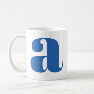 Mug Lettre initiale de monogramme moderne en bleu perv