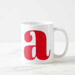 Mug Lettre initiale de Monogramme moderne en rouge<br><div class="desc">Joli monogramme moderne avec la première lettre de votre choix,  en Rouge</div>
