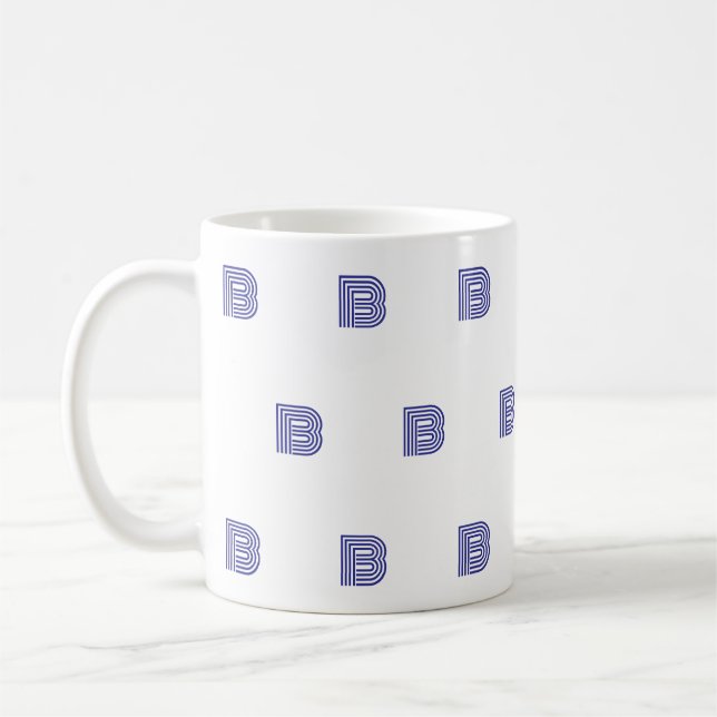Mug Lettre initiale de monogramme motif simple moderne (Gauche)