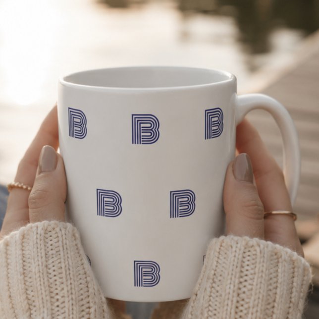 Mug Lettre initiale de monogramme motif simple moderne (Créateur téléchargé)