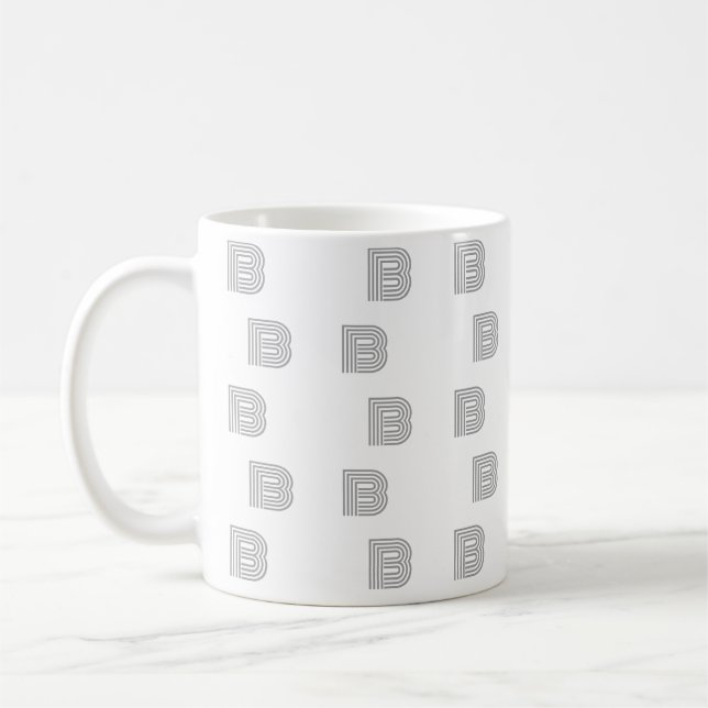 Mug Lettre initiale de monogramme motif simple moderne (Gauche)