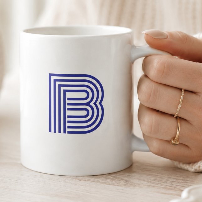 Mug Lettre initiale de monogramme simple minimal moder (Créateur téléchargé)