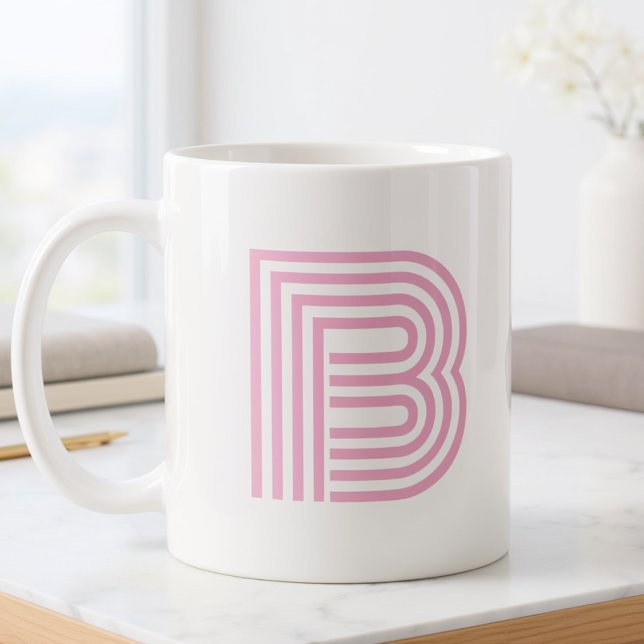 Mug Lettre initiale de monogramme simple minimal moder (Créateur téléchargé)