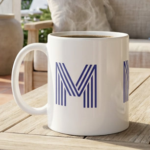 Mug Lettre initiale de monogramme simple minimal moder