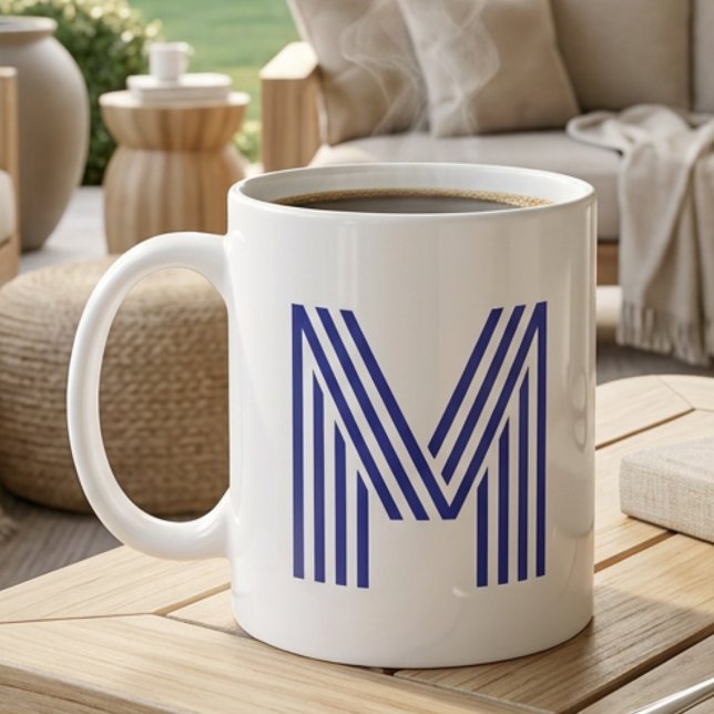 Mug Lettre initiale de monogramme simple minimal moder (Créateur téléchargé)
