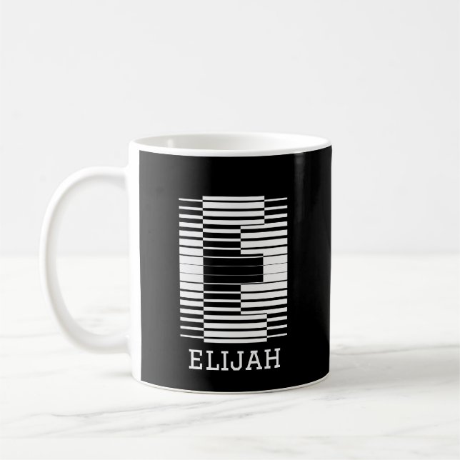 MUG LETTRE INITIALE E - NOM D'ALPHABET E (Gauche)