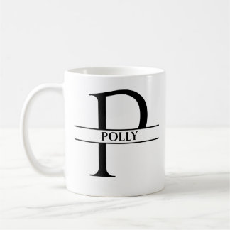 Mug Lettre initiale élégante personnalisée P