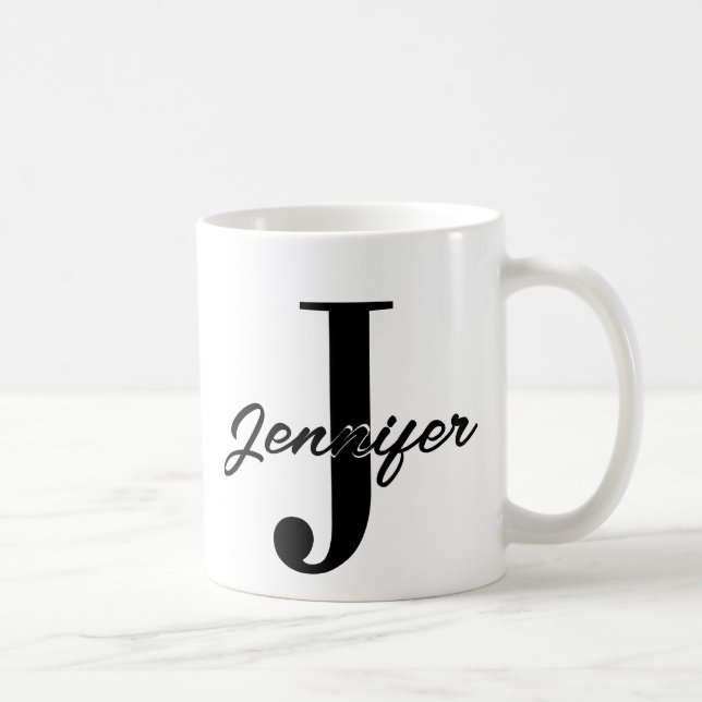 Mug Lettre initiale et nom personnalisé (Droite)