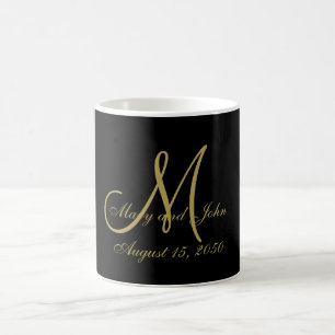 Mug Lettre initiale et noms personnalisables en or noi