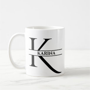 Mug Lettre initiale K élégante personnalisée