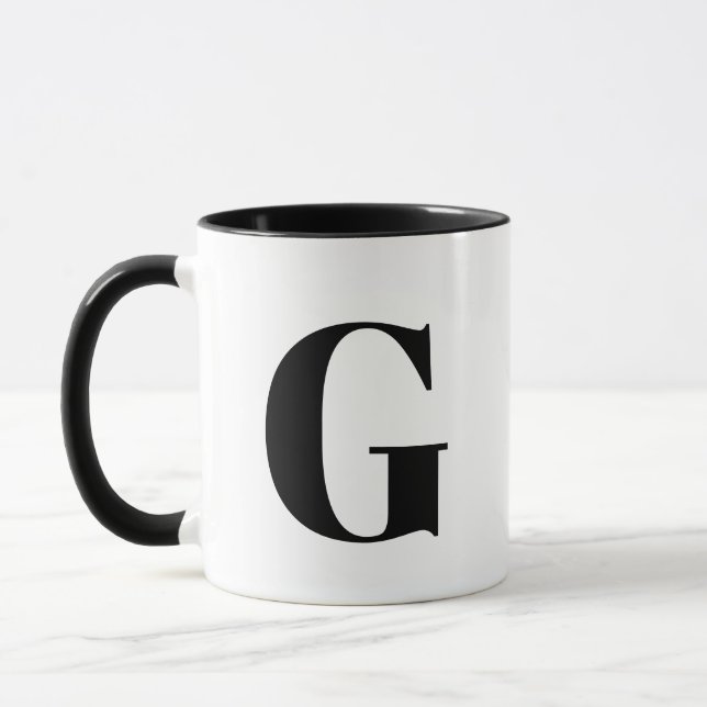 MUG LETTRE INITIALE MOMOGRAPHIQUE NOIR (Gauche)
