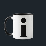MUG LETTRE INITIALE MONÂTRE MODÈLE NOIR ET BLANC<br><div class="desc">Joli moderne i monogramme en noir et blanc. Si votre lettre préférée ne fonctionne pas sur cette tasse,  s'il vous plaît voir la collection de tasse monogramme pour la lettre que vous voulez ou contactez-moi.</div>