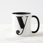 MUG LETTRE INITIALE MONÂTRE MODÈLE NOIR ET BLANC<br><div class="desc">Joli monogramme Y moderne en noir et blanc. Si votre lettre préférée ne fonctionne pas sur cette tasse,  s'il vous plaît voir la collection de tasse monogramme pour la lettre que vous voulez ou contactez-moi.</div>