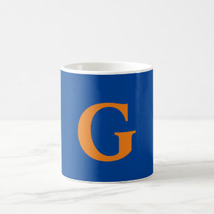 Mug Lettre Initiale Monogramme Moderne Design Bleu Ora
